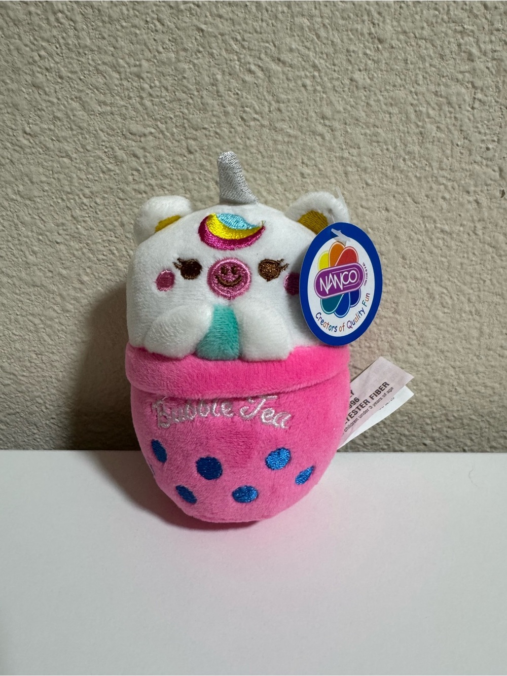 Nanco Pink Bubble Tea Plush Unicorn 4”